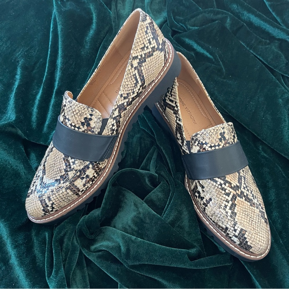 Adrienne Vittadini Snakeskin Pattern Loafers